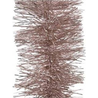 👉 Roze 3x Lichtroze kerstslingers 10 cm breed x 270 kerstboomversiering