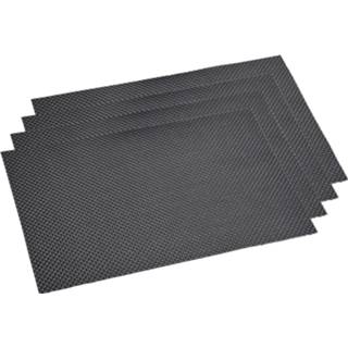 👉 Placemat zwart 4x Rechthoekige placemats geweven 29 x 43 cm