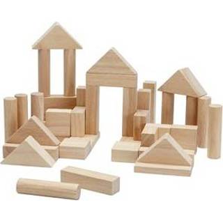 👉 Houten blok stuks blokken Plan Toys 40 (naturel) 8854740055125