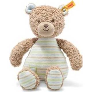 👉 Steiff knuffel GOTS teddybeer Rudy, lichtbruin/blauw