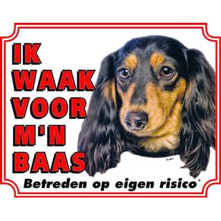 👉 Waakbord Teckel Langhaar - Ik waak voor mijn Baas 8714615312312