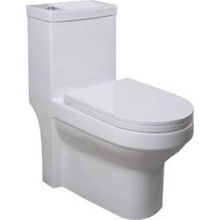 👉 Duoblok wit keramiek spoel hygie staand toilet ovaal Sapho Met Ingebouwde Fontein Soft Close (PK) 8590913876806