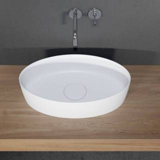 👉 Waskom wit Mat solid surface ovaal zonder waste thin Riho Opbouw 58x34.6 cm 8714148561935