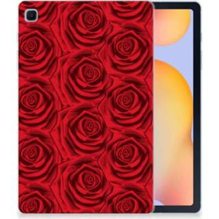 👉 Siliconen hoesje rood Samsung Galaxy Tab S6 Lite Red Roses 8720215675627