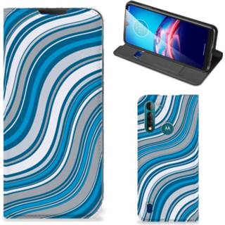 👉 Blauw Motorola Moto G8 Power Lite Hoesje met Magneet Waves Blue 8720215771404