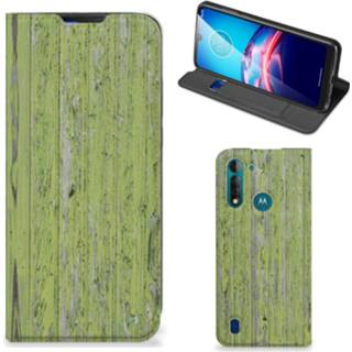 👉 Portemonnee donkergroen Motorola Moto G8 Power Lite Book Wallet Case Green Wood 8720215283143