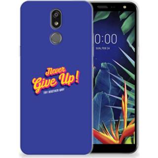 👉 Siliconen hoesje LG K40 met naam Never Give Up 8720215829914