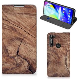 👉 Portemonnee Motorola Moto G8 Power Book Wallet Case Wood Heart - Cadeau voor je Vriend 8720215938449