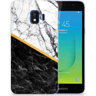 👉 Siliconen hoesje wit zwart marmer mannen Samsung Galaxy J2 Core TPU - Origineel Cadeau Man 8720215998399
