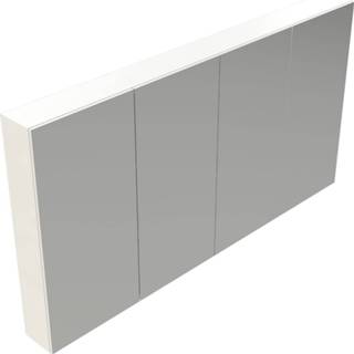 👉 Spiegelkast grijs MDF rechthoekig hangend juliette Galva met 4 softclose deuren 140cm 8717493100613