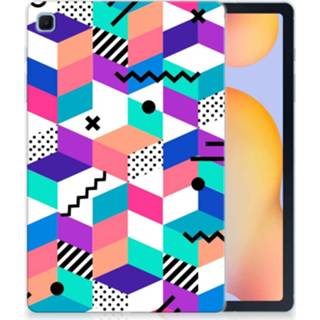 👉 Houten blok Samsung Galaxy Tab S6 Lite Back Cover Blokken Kleurrijk 8720215235630