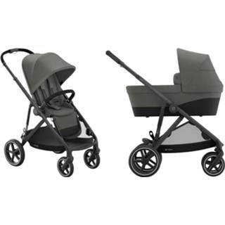 👉 Kinderwagen zwart grijs massieve banden zwenkwielen voor s stad Black Soho Grey kinderen Cybex Gazelle 2-in-1 -