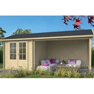👉 Tuin huisje Tuindeco | Tuinhuis Ove met Overkapping 8715815025828