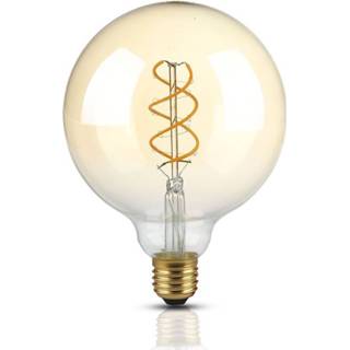👉 Glas LED Lamp Amber met gloeidraad 5 Watt E27 G15 2200K dimbaar 3800157631990