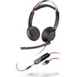 👉 Headset rood zwart POLY Blackwire 5220 Hoofdband Zwart,