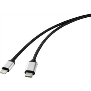 👉 Mobiele telefoon zwart Renkforce USB Aansluitkabel [1x USB-C stekker - 1x Apple dock-stekker Lightning] 2.00 m 4053199995202