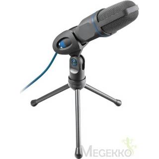 👉 Zwart blauw Trust Mico PC-microfoon Zwart, 8713439237900