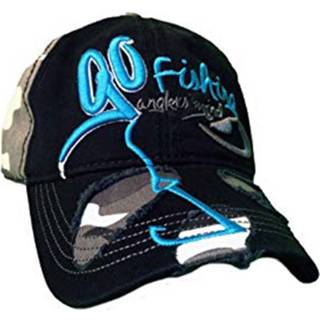 👉 Hotspot zwart katoen One Size Design Cap | Go Fishing Black
