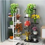 👉 Organizer 1pcs Plant Shelves Iron Potted Flower Stand Rack Multiple Pot Holder Shelf Indoor Outdoor Planter Display