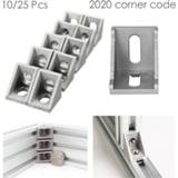 Router aluminium 10pcs/25pcs Aluminum 2020 Corner Bracket Fittings 20x20x17mm Angle For Connector Profile CNC Router#Z