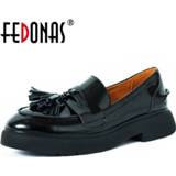 👉 Shoe leather vrouwen FEDONAS New Women Office Lady Working Pumps Spring Summer Square Heels Concise Shoes Patent Brand Woman