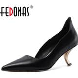 👉 Shoe leather vrouwen FEDONAS Euro Style Women Brand Genuine Pumps Slip On Strange Heels Prom Party Shoes Woman Spring Summer Sexy