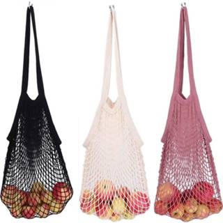 Handtas Washable Cotton Mesh Net String Shopping Bag Portable Reusable Grocery Bags Foldable Fruit Storage Handbag Tote Organizer