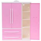 👉 Wardrobe roze meisjes 2020 New Three-door Pink Modern for Barbie Furniture Clothes Accessories with Dressing Mirror Girls Toy