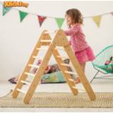 👉 Ladder kinderen XIHAToy Pikler Triangle Climbing Wooden Frame For Children Slides Toy Indoor Playground Play Equipment Kids Gym