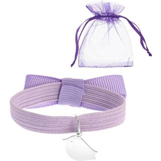 👉 Hanger paarse staal zilver kinderen kinderrekarmband met vogel 8719802187247