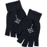 👉 Vingerloze handschoen zwart unisex Ghost - Logo handschoenen 4060587411602