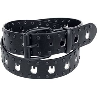 Riem zwart large unisex - Schwarzer Gürtel mit Rockhand 4060587887575