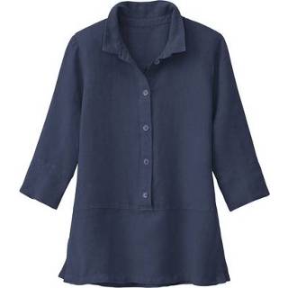 👉 Lichte linnen blouse, indigo 44
