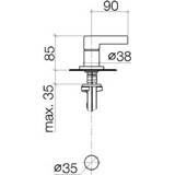 👉 Stopkraan Overkoepelend Rond Dornbracht Deque 1-greeps m. ronde rozet Ø6cm platina mat 2921097106 4029011696848