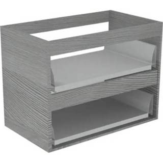 👉 Wastafelonderkast grijs Sub 16 met 2 lades zonder fronten 60 x 52 cm, essen 8717493092932