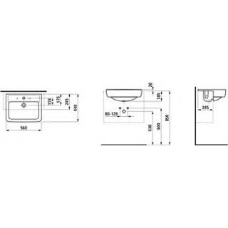 👉 Wit pro Laufen A halfinbouwwastafel m. kraangat 56x44cm incl. bevestigingsset 4014804398108