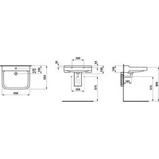 👉 Wastafel wit pro Laufen Liberty 65x55cm m. kraangat LCC 4014804718203