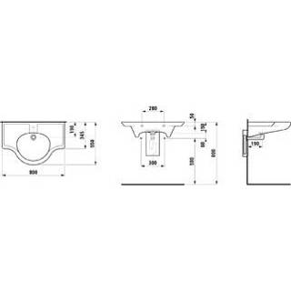 👉 Wastafel wit libertyline Laufen Liberty ergonomische 80x55cm z. overloop m. kraangat LCC 4014804997226