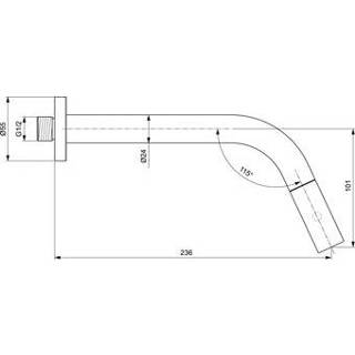 👉 Toiletkraan chroom Ideal Standard IdealStream wandmodel m. uitloop 235mm 8711678000163