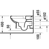 👉 Wandcloset wit durastyle Duravit Basic diepspoel Rimless 36.5x54cm 4.5L m. WG 4053424051727