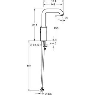 👉 Wastafelkraan chroom Hansa Hansaprimo 1-gats m. zijbediening z. waste 150° draaibare uitloop 14.2cm 4015474274907