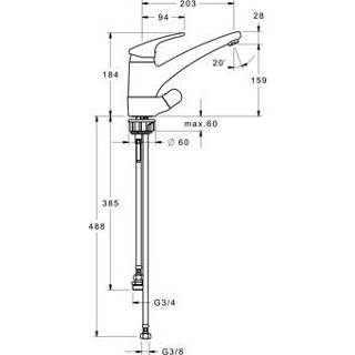👉 Keukenkraan chroom Hansa Hansamix 1-gats m. stopkraan 150° draaibare uitloop 20.3cm 01152283 4015474276604