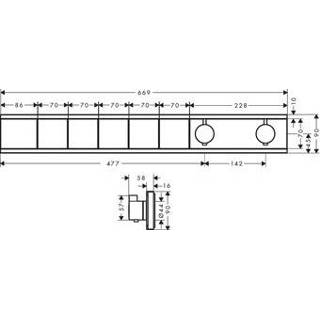 👉 Inbouw douchekraan chroom Hansgrohe RainSelect afbouwdeel v. thermostatisch 5 functies 66.9x90cm 4059625201237