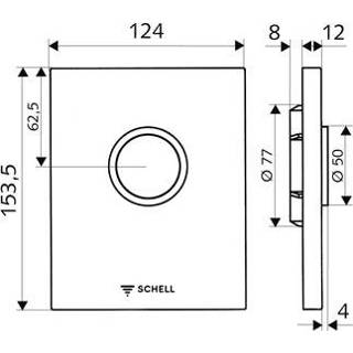 👉 Bedieningsplaat edelstaal Schell Edition m. druktoets v. WC inbouwspoelkraan compact II 4021163151787