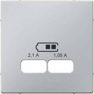 👉 Centraalplaat aluminium m Schneider Electric Merten System voor USB MTN43670460 3606480996344