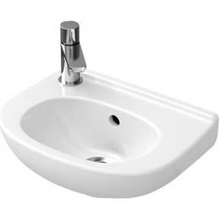 👉 Fontein wit Villeroy & Boch O.novo Compact m. overloop 1 kraangat links 36x27.5cm ceramic+ 4051202734985