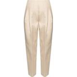 👉 Broek vrouwen beige Loose-fitting trousers
