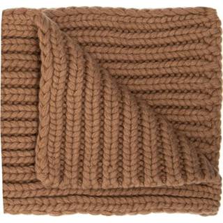 👉 Onesize vrouwen bruin Rib-knit scarf 9201000127990