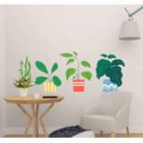 👉 Muursticker nederlands Muurstickers planten Decoratieve bloempotten