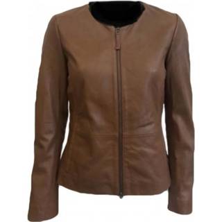 👉 Leather vrouwen bruin jacket